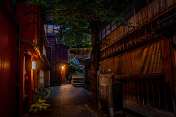 Fototapeta premium 金沢・主計町茶屋街の夜景