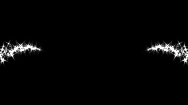 Twinkle glitter star sparkle, luxury glitter sparkling star trail animation, glowing star particles burst, twinkling shimmer line effect on black background, doodle stars motion,4k video