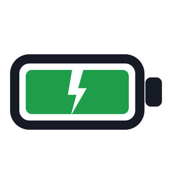 Horizontal battery charging bolt icon