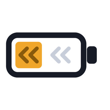 Battery draining charge level indicator icon