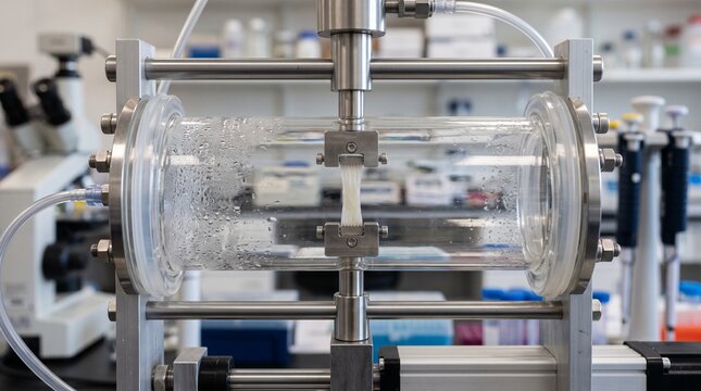 Tendon fascicle model in a tensile chamber