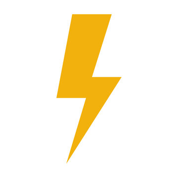 Solid yellow lightning bolt flash icon