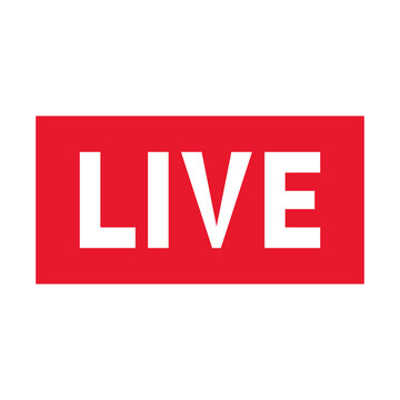 Solid red LIVE tag label icon