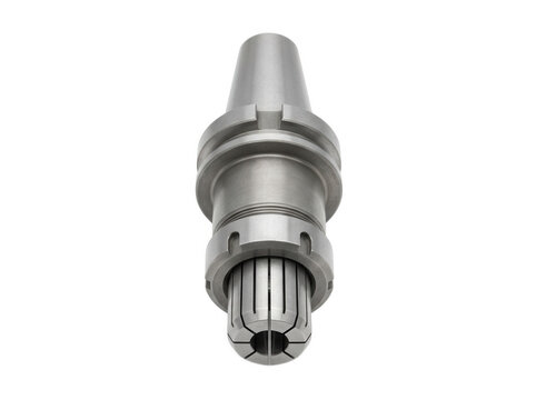 Professional collet chuck tool holder isolated on transparent background for high speed precision cnc milling and drilling machines