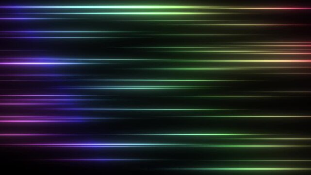 カラフルな虹色のスピード線のエフェクト背景の動画