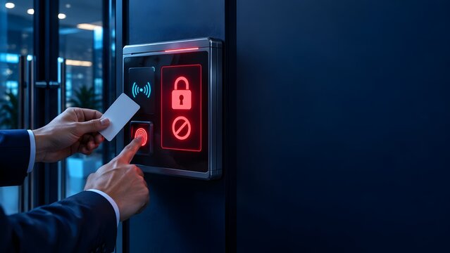Access Denied on Smart Door Lock with Fingerprint Scanner and RFID Keycard Reader