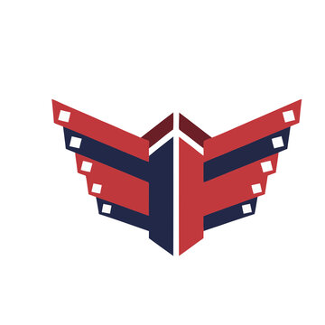 Abstract geometric wings logo