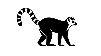 Ring-Tailed Lemur Silhouette Vector © MD.AL-AMIN