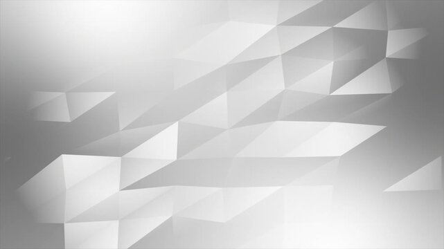 Animated white color moving low poly design geometrical background 