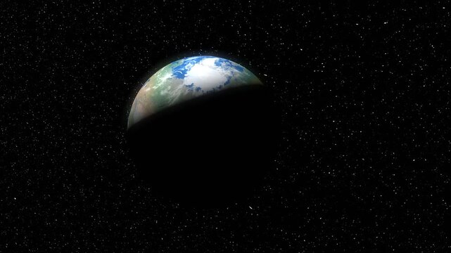 Earth and Its Satellites. 3d animation