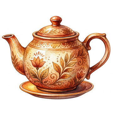 Teapot with curved spout