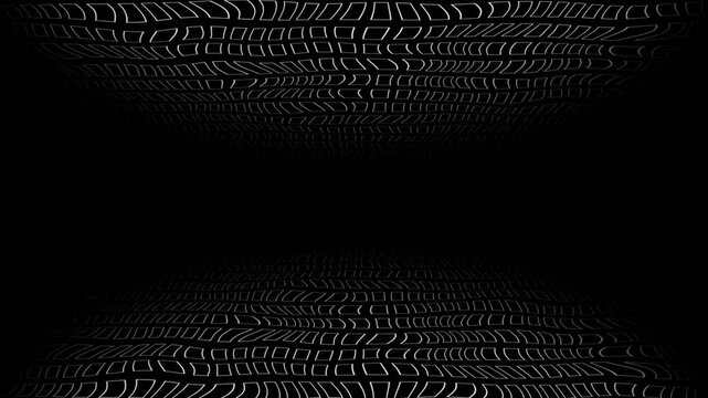 Animated white color wavy rectangular shapes with 3d space modern design  geometrical black background