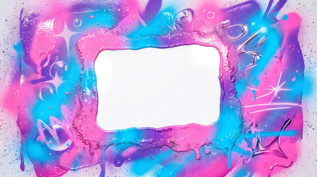 Abstract colorful watercolor tv silhouette