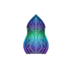 Obraz premium Ornate Ancient Artifact with Flowing Purple and Green Design