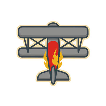 Biplane with flames