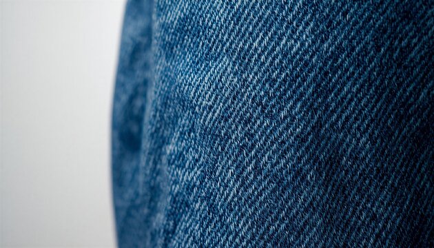Close up texture of washed blue denim fabric with diagonal weave
