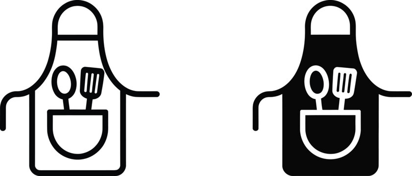 Kitchen apron with utensils icons vector illustration