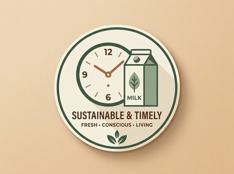 Sustainable and timely dairy milk conceptual illustration with milk carton