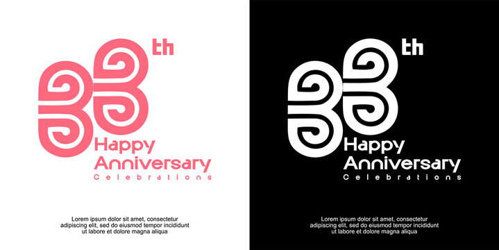 33rd Happy Anniversary Celebrations logo with modern typography on white and black backgrounds.