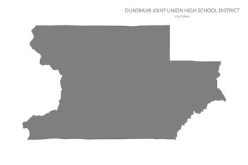 Obraz premium Dunsmuir Joint Union High School District Map, California, USA
