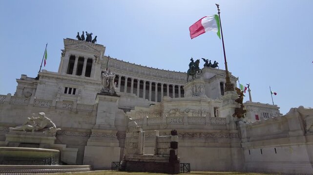 Europe, Italy , Rome  - Fori Imperiali ( Imperial Forums ) Ara Pacis - Antique historic Roman ruins of ancient Rome - Unesco Heritage World - tourist visiting sightseeing 