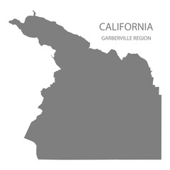 Obraz premium Garberville Region Map, California, USA