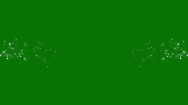 Glowing magic sparkle line stars, sparkling star rotating frame overlay, and twinkling starburst on green background, magic sparkles, glitter line stars, shining sparkle motion for transparent.4k