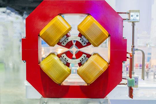 Synchrotron magnet Tunnel of synchrotron accelerator Quadrupole Magnet Synchrotron magnet from a cyclic particle accelerator Experimental stations in Scientific Experimental Laboratory cyclotron 