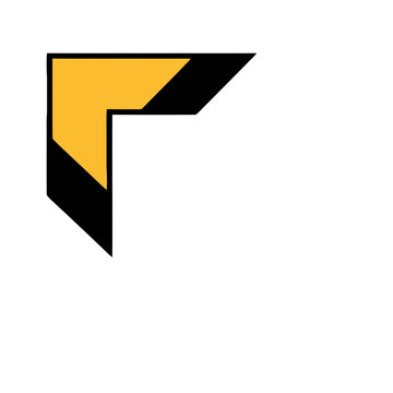Yellow and black abstract shape