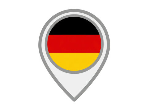 German flag map pin icon, location marker for germany, isolated on transparent background
