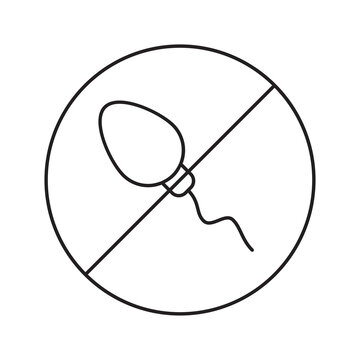 Infertility male sperm ban line icon