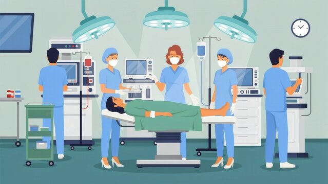 Surgical team in operation room