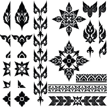 Thai Traditional Art Motif Suitable for invitation cards luxury packaging and cultural event posters