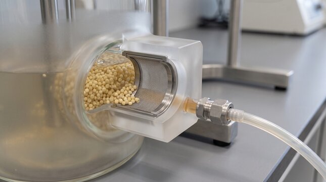 Cell retention screen inside a perfusion outlet