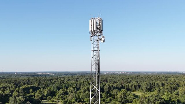 Digital signal transmission tower for cellular connectivity in countryside
