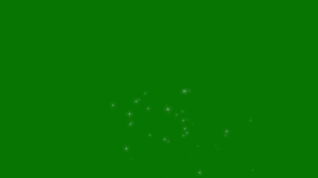 Luxury white glitter sparkles line trail with magic dust pixie star particles combined with smooth light bursts and shimmering motion effects doodle stars motion, green screen background, 4k loop