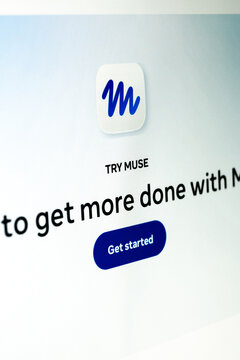 Muse application onboarding interface promoting productivity