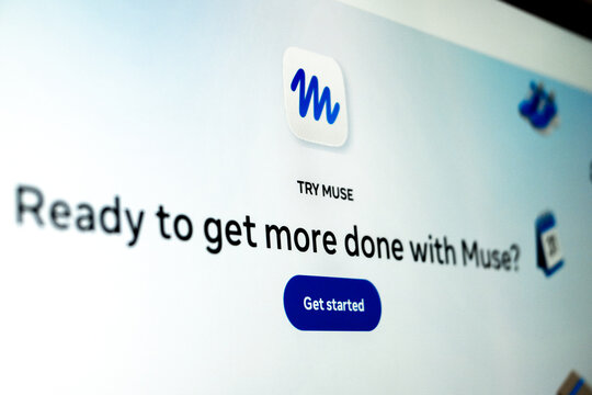 Muse application promising more productivity with a get started button