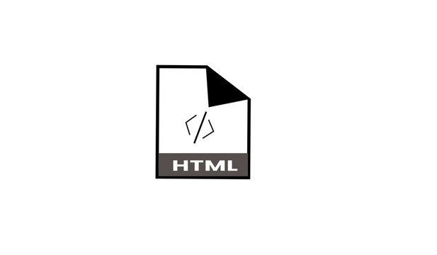 HTML File Format Line Icon, Hypertext Markup Language Web Document Symbol Transparent Background