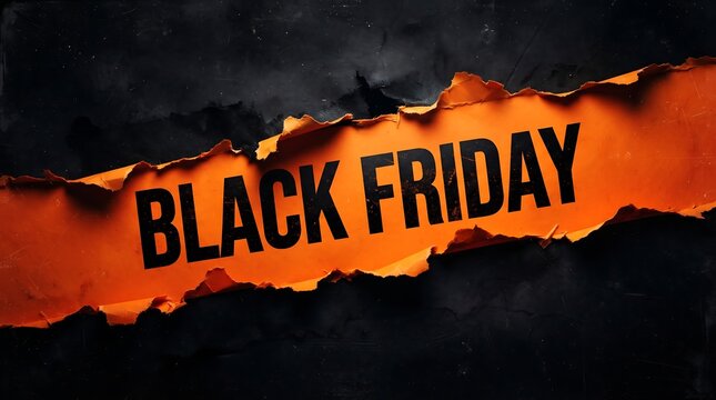 Fiery black friday sale banner with dramatic smoke and intense orange color scheme