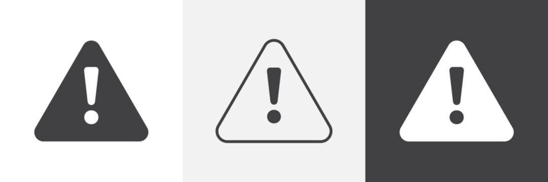 Alert icon flat outline in black