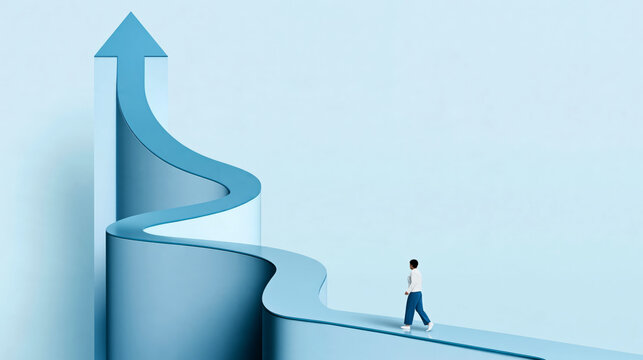  minimalist conceptual 3d graphic illustrating growth.