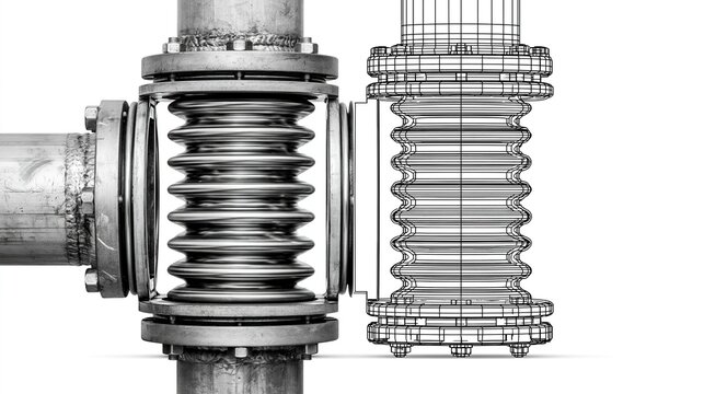 Metallic Coils and Bolts in Close-up View