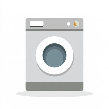 transparent washing machine flat vector icon