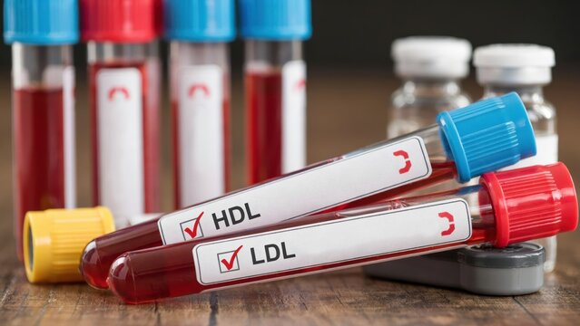 Blood Test Tubes for HDL and LDL Cholesterol Levels