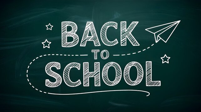 Back to school chalk lettering on blackboard background vector illustration
