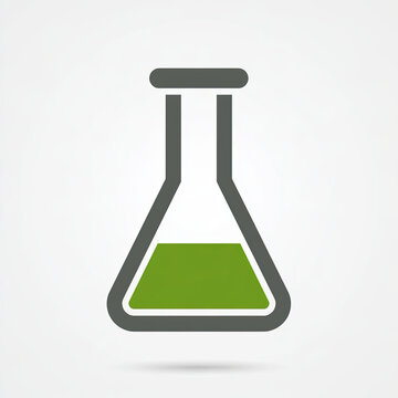 transparent laboratory flask flat vector icon