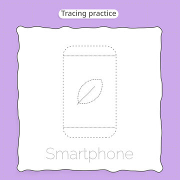 Smartphone Tracing Practice Worksheet Template
