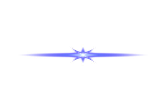 blue lens flare, radiant starburst effect, isolated on a transparent background, flare, beam, light
