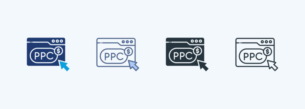 Ppc Advertising Multiple Style Icon Collection